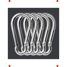 Calperia 5 Adet Paslanmaz Çelik Yaylı Karabina Kanca Seti