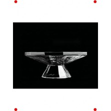 Calperia Zarif Yuvarlak Cam Pasta Tabağı