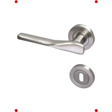 Calperia Saten Oda Kapı Kolu - Sürgülü Çelik Kulp Uyumlu