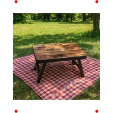 Calperia Katlanır Kamp Masası | Taşınabilir Ahşap Desenli Piknik Masası