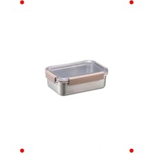 Calperia Kilitli Paslanmaz Çelik Saklama Kabı 1 Lt - Kahverengi