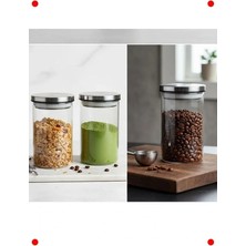 Calperia 700 ml Borosilikat Vakum Metal Kapaklı Cam Kanoz