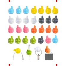 Calperia 20'li Başparmak Duvar Kancası Silikon Yapışkan Askı Seti