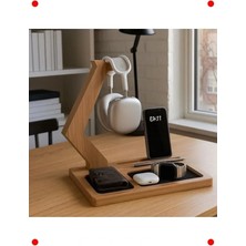 Calperia Ahşap Kulaklık Standı - Organizer ve Askı