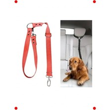 Calperia Araç Içi Köpek Emniyet Tasması (Ayarlanabilir, Kırmızı)