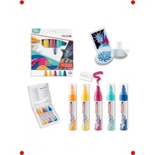 Calperia Geniş Uçlu Akrilik Işaretleyici Seti - 5 Renk