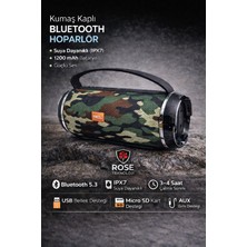Rose Teknoloji Suya Dayanıklı Bt 5.3 USB Bellek Hafıza Kartı Aux Destekli Taşınabilir Bluetooth Hoparlör