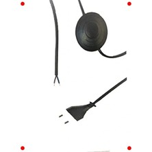 Calperia Fişli Anahtarlı Elektrik Kablosu 4 Metre - Siyah