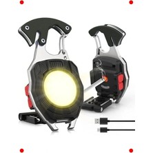 Calperia Çok Fonksiyonlu Mini LED Anahtarlık Fener ve Çakmak