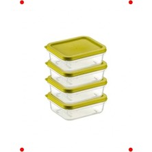 Calperia 4'lü Şeffaf Buzdolabı Düzenleyici Kutular - 500ML Yeşil