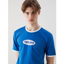 Lc Waikiki Yeni Sezon Bisiklet Yaka Baskılı Penye Erkek Tişört