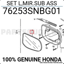 TŞT Honda Civic Dış Ayna Camı Genış Sol 2006 (Oem No:  76253SNBG01)