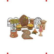 Calperia 11 Parça Peri Bahçesi Seti - Poliresin Dekorasyon