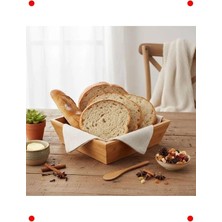 Calperia Lüks Bambu Kare Ekmek & Meyve Sepeti (20 Cm)