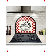 Calperia Oval Cam Ocak Arkası Sıçrama Koruyucu 52X60 cm