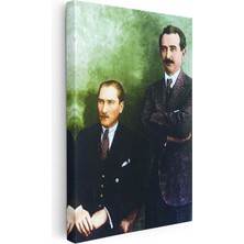 Tablofest Dikey Kanvas Tablo Atatürk Inönü Ile Resmi Poz Atatürk Tablosu Ev Ofis Duvar Dekoru