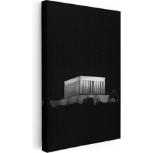 Tablofest Dikey Kanvas Tablo Anıtkabir Karanlık Silüet Atatürk Tablosu Ev Ofis Duvar Dekoru