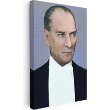 Tablofest Dikey Kanvas Tablo Atatürk Smokinli Portre Detay Atatürk Tablosu Ev Ofis Duvar Dekoru