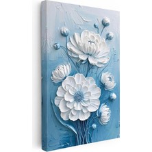 Tablofest Dikey Kanvas Tablo Dokulu Şakayık Çiçek Buketi Çiçek Tablosu Ev Ofis Duvar Dekoru