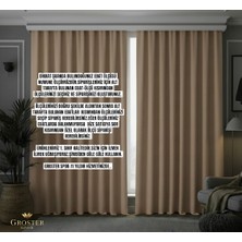 Groster Spor Bej Blackout, Işık Güneş Geçirmez Karartma Perde Güneşlik, Fon Perde Pilesiz  [enxboy]