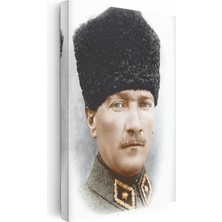 Tablofest Dikey Kanvas Tablo Atatürk Kalpaklı Üniforma Atatürk Tablosu Ev Ofis Duvar Dekoru