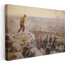 Tablofest Yatay Kanvas Tablo Atatürk Savaş Meydanı Atatürk Tablosu Ev Ofis Duvar Dekoru