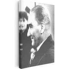 Tablofest Dikey Kanvas Tablo Atatürk Mutlu Profil Ifadesi Atatürk Tablosu Ev Ofis Duvar Dekoru
