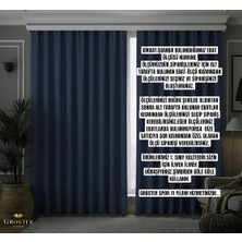 Groster Spor Lacivert Blackout, Işık Güneş Geçirmez Karartma Perde Güneşlik, Fon Perde Pilesiz  [enxboy]