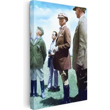 Tablofest Dikey Kanvas Tablo Atatürk Kasketli Stil Atatürk Tablosu Ev Ofis Duvar Dekoru