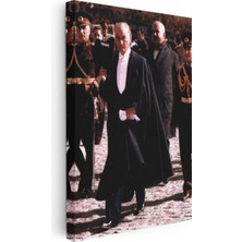 Tablofest Dikey Kanvas Tablo Atatürk Pelerinli Kostüm Atatürk Tablosu Ev Ofis Duvar Dekoru