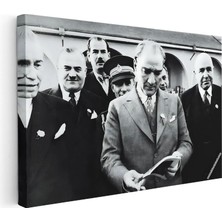 Tablofest Yatay Kanvas Tablo Atatürk Heyetle Kitap Inceleme Atatürk Tablosu Ev Ofis Duvar Dekoru