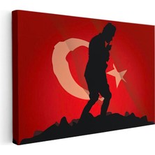Tablofest Yatay Kanvas Tablo Atatürk Kocatepe Grafik Silüet Atatürk Tablosu Ev Ofis Duvar Dekoru