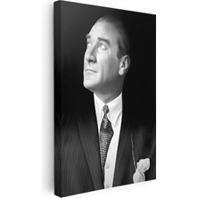 Tablofest Dikey Kanvas Tablo Atatürk Desenli Kravat Atatürk Tablosu Ev Ofis Duvar Dekoru
