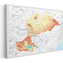 Tablofest Yatay Kanvas Tablo Karaman Arazi Şekilleri Harita Tablosu Ev Ofis Duvar Dekoru