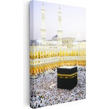 Tablofest Dikey Kanvas Tablo Kabe Mescidi Haram Tavaf Alanı Dini Islami Tablo Ev Ofis Duvar Dekoru