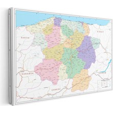 Tablofest Yatay Kanvas Tablo Kastamonu Yerleşim Planı Harita Tablosu Ev Ofis Duvar Dekoru