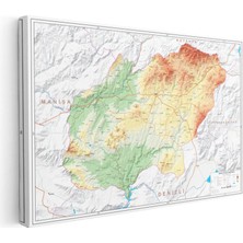 Tablofest Yatay Kanvas Tablo Uşak Doğal Oluşum Harita Tablosu Ev Ofis Duvar Dekoru