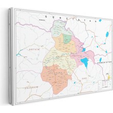 Tablofest Yatay Kanvas Tablo Ardahan Yerleşim Planı Harita Tablosu Ev Ofis Duvar Dekoru