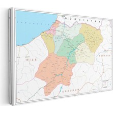 Tablofest Yatay Kanvas Tablo Artvin Mülki Idare Harita Tablosu Ev Ofis Duvar Dekoru