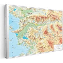 Tablofest Yatay Kanvas Tablo Aydın Doğal Oluşum Harita Tablosu Ev Ofis Duvar Dekoru