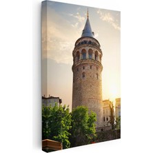 Tablofest Dikey Kanvas Tablo Beyoğlu Galata Kulesi Taş Mimarisi Şehir Mimari Tablo Ev Ofis Duvar Dekoru