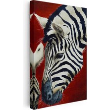 Tablofest Dikey Kanvas Tablo Doğal Desen Zebra Tablosu Ev Ofis Duvar Dekoru