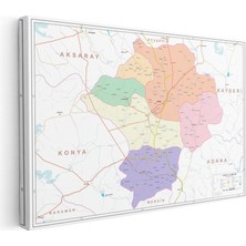 Tablofest Yatay Kanvas Tablo Niğde Yerleşim Planı Harita Tablosu Ev Ofis Duvar Dekoru