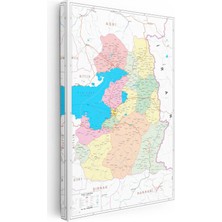 Tablofest Dikey Kanvas Tablo Van Mülki Idare Sınırları Harita Tablosu Ev Ofis Duvar Dekoru