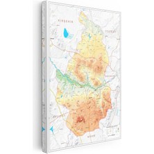 Tablofest Dikey Kanvas Tablo Nevşehir Engebeli Arazi Yapısı Harita Tablosu Ev Ofis Duvar Dekoru