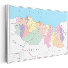 Tablofest Yatay Kanvas Tablo Trabzon Yerleşim Planı Harita Tablosu Ev Ofis Duvar Dekoru