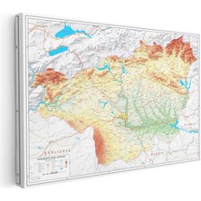 Tablofest Yatay Kanvas Tablo Diyarbakır Arazi Şekli Harita Tablosu Ev Ofis Duvar Dekoru