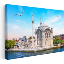 Tablofest Yatay Kanvas Tablo Ortaköy Camii Iskele Meydanı Şehir Mimari Tablo Ev Ofis Duvar Dekoru