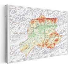 Tablofest Yatay Kanvas Tablo Bayburt Coğrafi Yapı Harita Tablosu Ev Ofis Duvar Dekoru