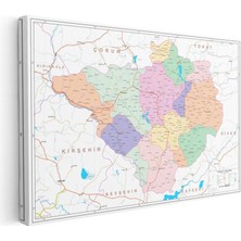 Tablofest Yatay Kanvas Tablo Yozgat Idari Bölümler Harita Tablosu Ev Ofis Duvar Dekoru